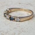 Marquise Sapphire and Diamond Ring in 9ct Gold,  a UK N 1/2 or a US 7 1/4.