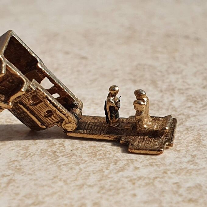 Opening Church Charm with Stanhope Lens and Wedding Scene Inside in 9ct Gold.