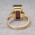 Smoky Quartz Solitaire Ring in 14ct Gold.