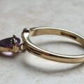 Amethyst Dangling Charm Ring in 9ct Gold,  a UK K 1/2 or a US 5 1/2.