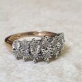 Two Row Diamond Set Ring in 9ct Gold, a UK L 1/2 or a US 6 1/4