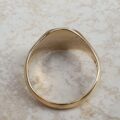 Oval Part Engraved Signet Ring in 9ct gold, a UK K 1/2 or a US 5 3/4