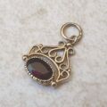 Tiny Garnet Fob Charm in 9ct Gold