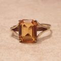 Citrine Paste Solitaire Ring in 9ct Gold,  a UK O or a US 7 1/2.