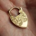 Incredibly Detailed Edwardian Heart Padlock in 9ct Gold