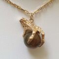 Eagle or Dragon Claw Pendant with Tigers Eye Ball, in 9ct Gold