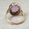 Amethyst Solitaire Frame Ring in 9ct Gold, a UK K or a US 5 3/4