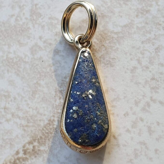 Double Sided Lapis Lazuli Pendant in 9ct Gold by DSW