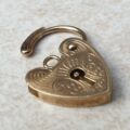 Small Engraved Heart Padlock in 9ct Gold