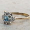 Blue Topaz and Diamond Ring in 9ct Gold,  a UK O 1/2 or a US 7 3/4.