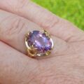 Reserved – Oval Amethyst Solitaire Ring in 9ct Gold.