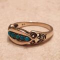 Vintage Turquoise Paste Ring in 9ct Gold,  a UK M – M 1/2 or a US 6 1/2.