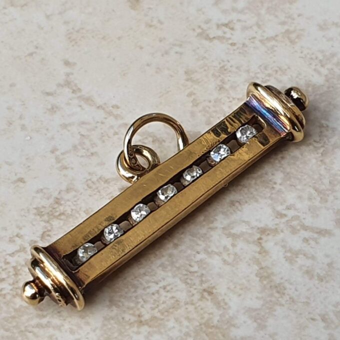 Diamond Set T Bar Pendant in 9ct Gold