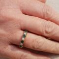 Opal and Green Stone Stacking Band in 9ct Gold, a UK N 1/2 or a US 7 1/4.