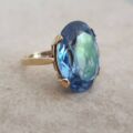 Enormous Synthetic Blue Spinel Kapow Ring in 9ct Gold, a UK K or a US 5 1/2.