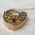 Antique Engraved Heart Padlock in 9ct Gold