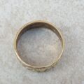 Broad Abstract Patterned Band in 9ct Gold,  a UK T or a US 10.