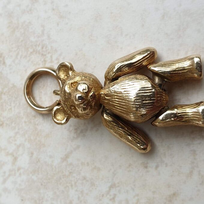 Articulated Teddy Bear Pendant In 9ct gold