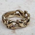 Dolphin Band Ring in 9ct Gold, a UK N 1/2 or a US 7 1/4