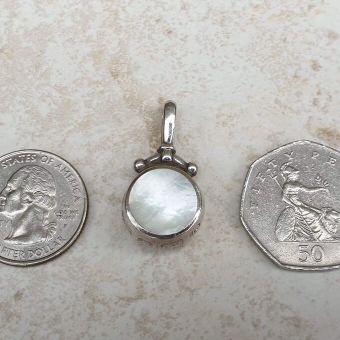 Mother of Pearl and Agate Pendant in Sterling Silver by David Scott Walker.