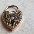 Engraved Front & Back Reversible Heart Padlock in 9ct Gold