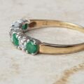 Sparkly Green and White CZ Ring in 9ct Gold, a UK P or a US 8.