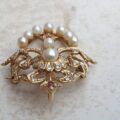 RESERVED – Pearl, Diamond and Ruby Brooch and Pendant in 9ct gold