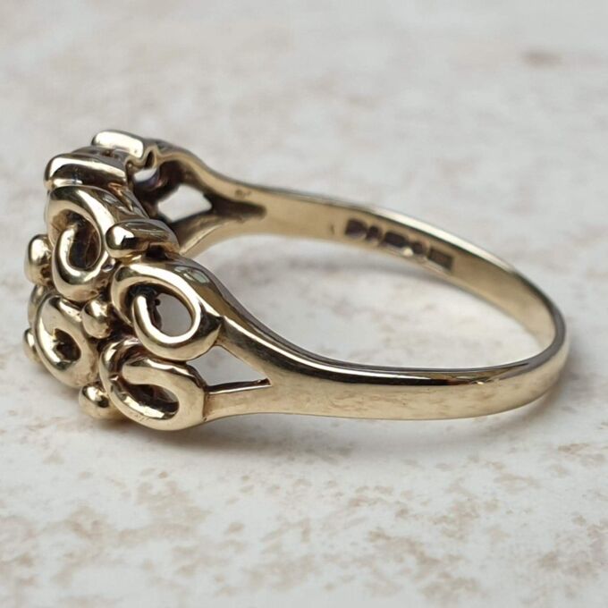 Fancy Knot Ring in 9ct Gold,  a UK K 1/2 or a US 5 3/4.