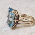 Synthetic Blue Spinel Solitaire Ring in 9ct Gold.