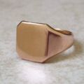 Simple Plain Signet Ring in 9ct Rose Gold, a UK K 1/2 or a US 5 3/4