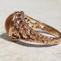 Ornate Rose Gold Tigers Eye Signet Ring, a UK K 1/2 or a US 5 3/4.