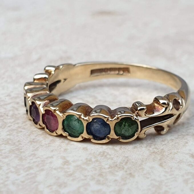 DEAREST Acrostic Ring in 9ct Gold,  a UK L 1/2 or a US 6 1/4