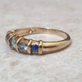 Synthetic Alexandrite and Sapphire Ring in 9ct Gold, a UK M 1/2 or a US 6 3/4