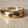 Three Stone Garnet Ring in 9ct Gold,  a UK O or a US 7 1/2.