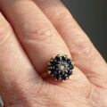 Sapphire and Diamond Cluster Ring in 9ct Gold, a UK J 1/2 or a US 5 1/4