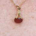 Carnelian Fob Pendant in 9ct Gold