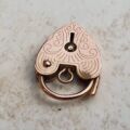 Small Engraved Working Heart Padlock in 9ct Rose Gold