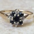 Sapphire and Diamond Ring in 9ct Gold, a UK J 1/2 or a US 5 1/4
