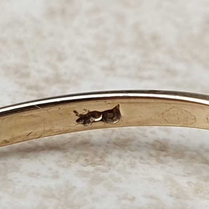 Turquoise Coloured Cabochon in 9ct Gold,  a UK O or a US 7 1/2.