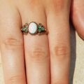 Sale – Opal and Chrysoprase Ring in 9ct Gold, a UK size N or a US 7 1/4.