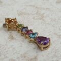 Reserved – Multi Stone Rainbow Drop Pendant in 9ct Gold