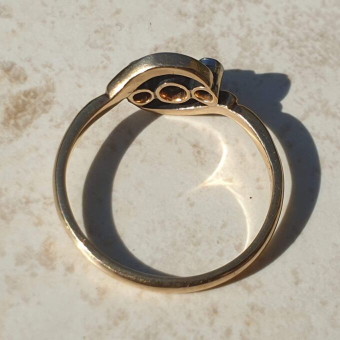 Ruby & Diamond Trilogy Crossover Bypass Ring in 18ct Gold.