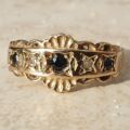 Sapphire and Diamond Ring in 9ct Gold,  a UK L 1/2 or a US 6 1/4.