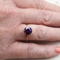 Sale – Fabulous Violet Paste Solitaire 9ct Gold Ring, a UK N 1/2 or a US 7 1/4.