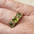 Peridot Three Stone Ring in 9ct Gold.