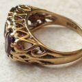 Amethyst Three Stone Ring I 9ct Gold, a UK J 1/2 or a US 5 1/4