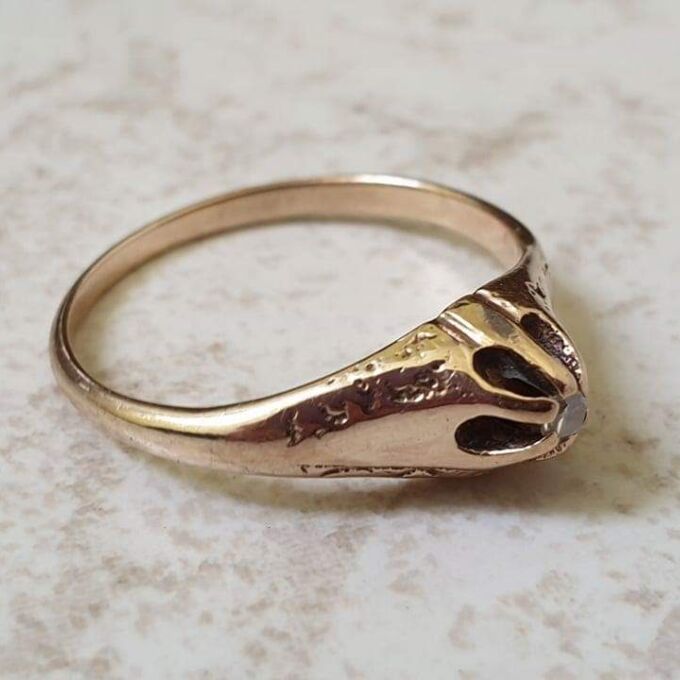 Diamond Solitaire Ring in 10K Gold,  a UK N or a US 7.