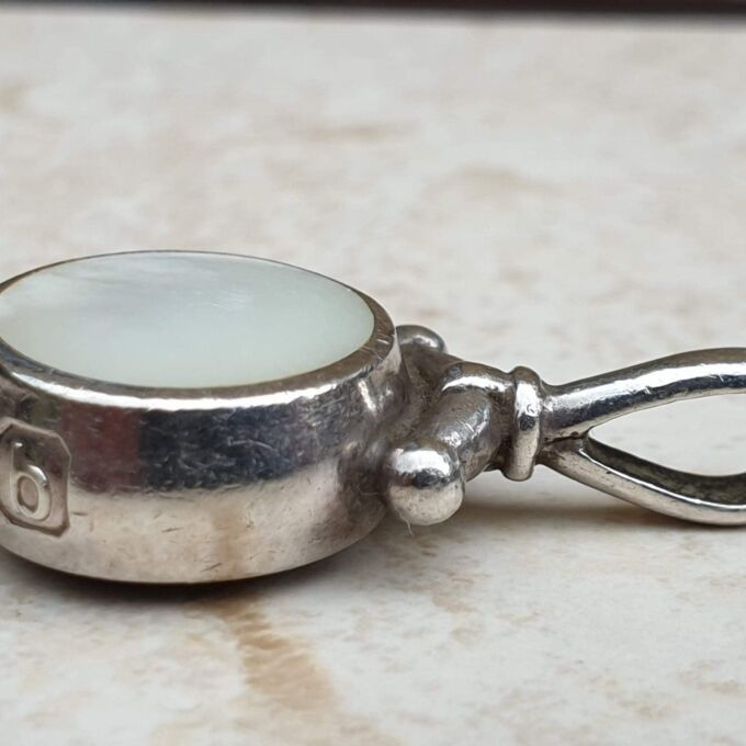 Mother of Pearl and Agate Pendant in Sterling Silver by David Scott Walker.