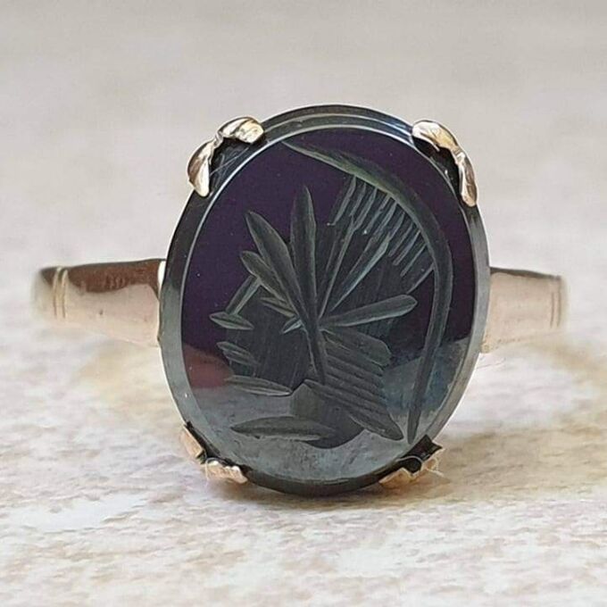 Hematite Centurion Intaglio Ring in 9ct gold, a UK N or a US 7