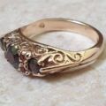 Garnet Gypsy Ring in 9ct Gold.